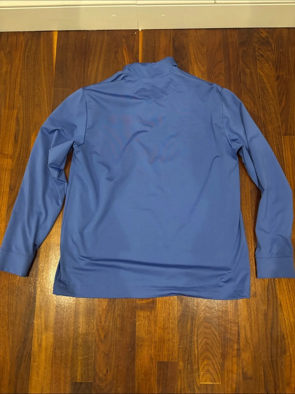 Vineyard Vines Slate Blue Quarter-Zip Pullover with Navy Collar
